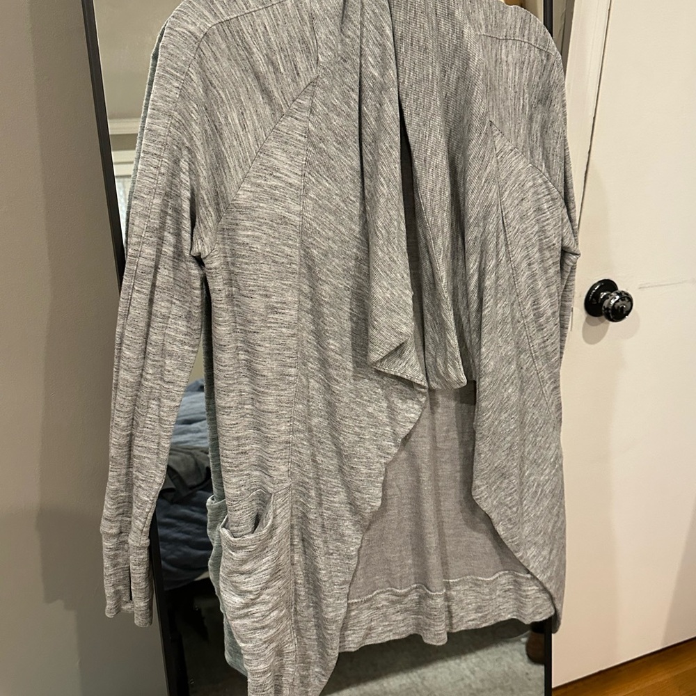 Athleta Gray Magnetic Open Front Cardigan